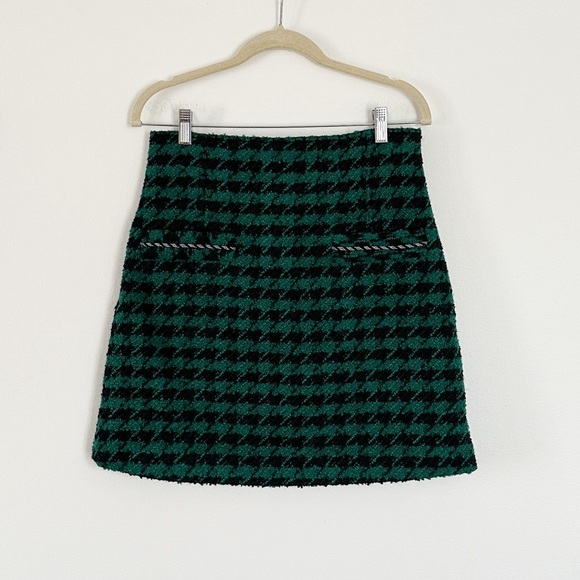 Sandro Claudie Houndstooth Mini Skirt Size 4 NWT - Picture 4 of 5